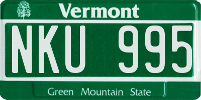 VT license plate NKU995