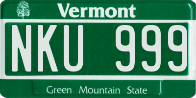 VT license plate NKU999
