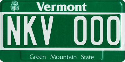 VT license plate NKV000