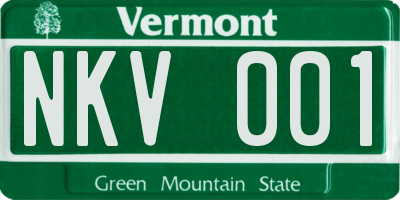 VT license plate NKV001
