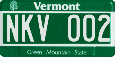 VT license plate NKV002