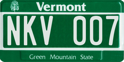 VT license plate NKV007