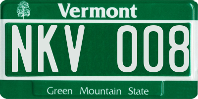 VT license plate NKV008