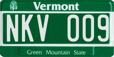 VT license plate NKV009