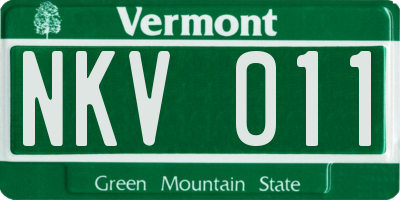 VT license plate NKV011