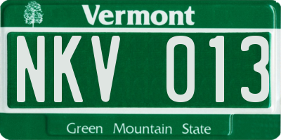 VT license plate NKV013