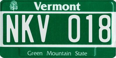 VT license plate NKV018