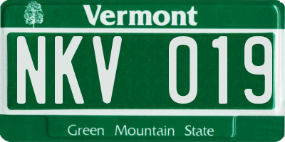 VT license plate NKV019