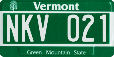 VT license plate NKV021