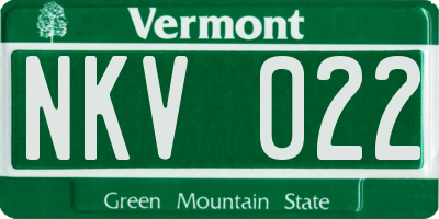 VT license plate NKV022