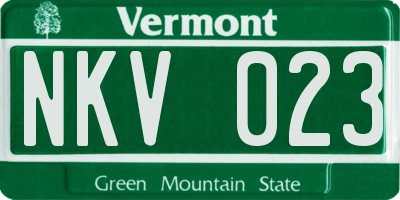 VT license plate NKV023