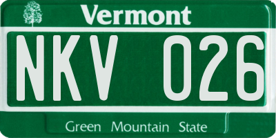 VT license plate NKV026