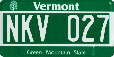 VT license plate NKV027