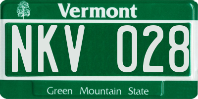 VT license plate NKV028