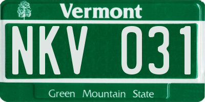 VT license plate NKV031