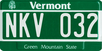 VT license plate NKV032