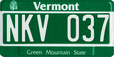 VT license plate NKV037