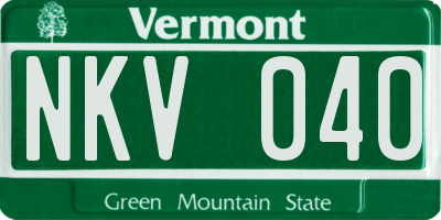 VT license plate NKV040