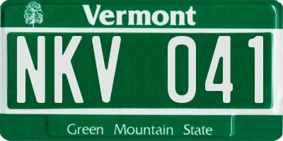 VT license plate NKV041