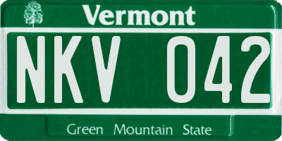 VT license plate NKV042
