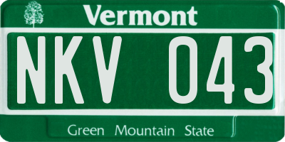 VT license plate NKV043