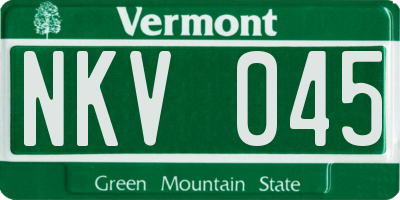VT license plate NKV045