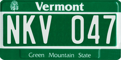 VT license plate NKV047