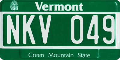 VT license plate NKV049