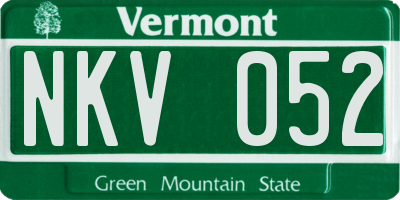 VT license plate NKV052