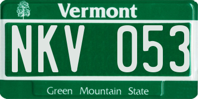 VT license plate NKV053