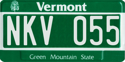 VT license plate NKV055