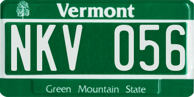 VT license plate NKV056