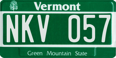 VT license plate NKV057