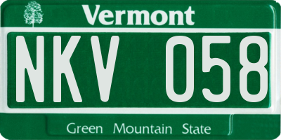VT license plate NKV058