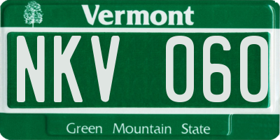 VT license plate NKV060