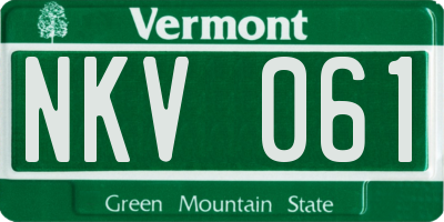 VT license plate NKV061