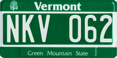 VT license plate NKV062