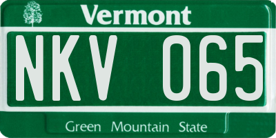 VT license plate NKV065