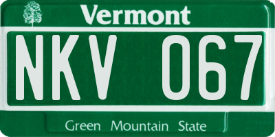 VT license plate NKV067