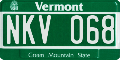 VT license plate NKV068