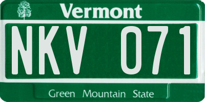 VT license plate NKV071