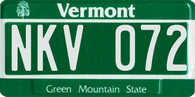VT license plate NKV072