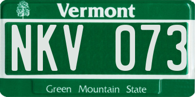 VT license plate NKV073