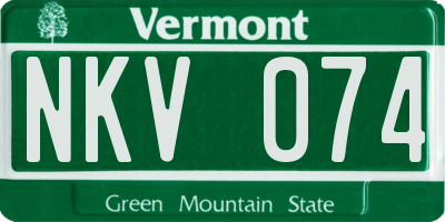 VT license plate NKV074