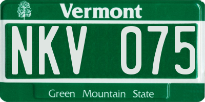 VT license plate NKV075