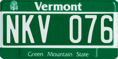 VT license plate NKV076