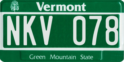 VT license plate NKV078