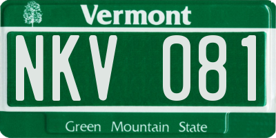 VT license plate NKV081