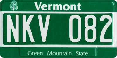 VT license plate NKV082