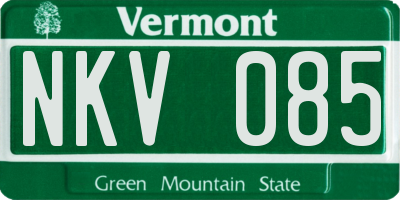 VT license plate NKV085